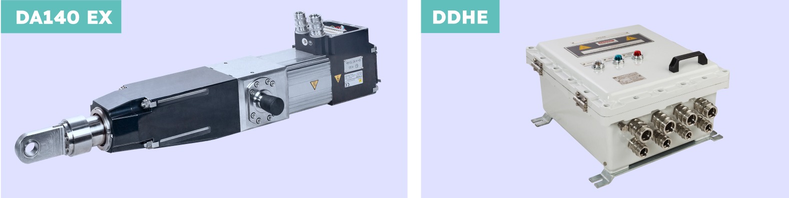 DA140 EX actuators for controlling inlet guide vanes and nozzle vanes, and protected DDHE control unit
